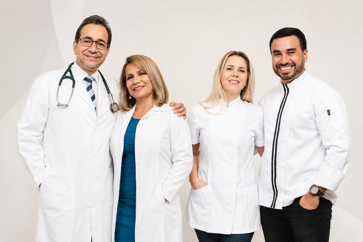 Equipo de Dieta Lecaro: Dr. Roberto Lecaro, Dra. Narcisa Zambrano, Mg. Monika Lecaro e Ing. Roberto Lecaro